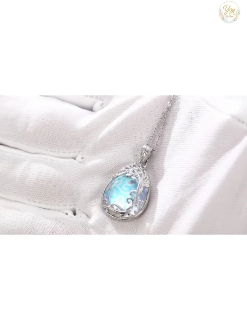 925 Sterling Silver Moonstone Tree of Life Necklace Pendant
